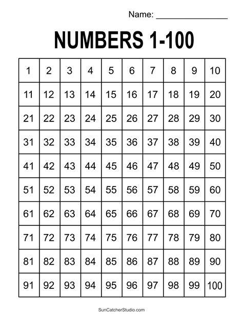 100 Chart Printable Free
