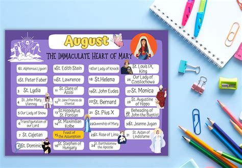 15 August Catholic Calendar