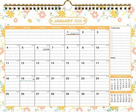18 Month Calendar Wall