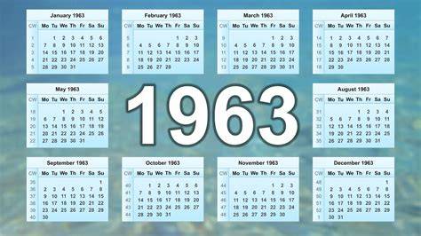 1963 January Calendar