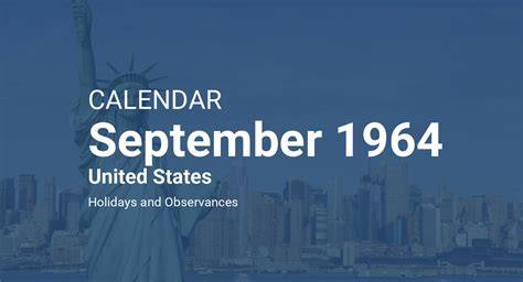 1964 Calendar September
