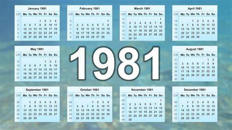 1981 Calendar May