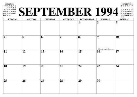 1994 September Calendar