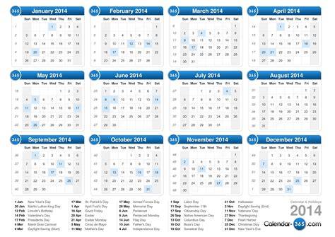 2014 Calendar Calendar