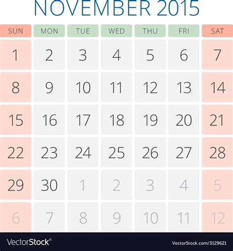2015 November Calendar