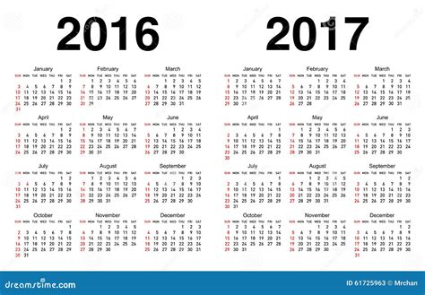 2017 And 2017 Calendar