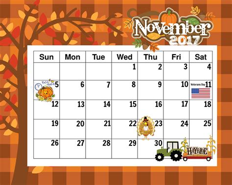 2018 Thanksgiving Calendar