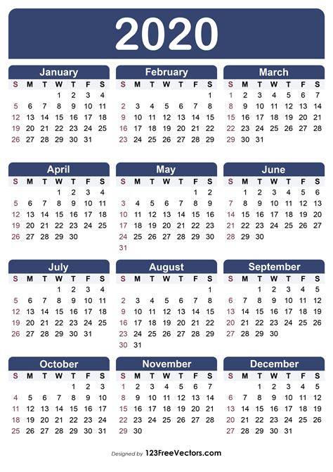 2020 Calendar Printable