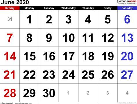 2020 June Calendar