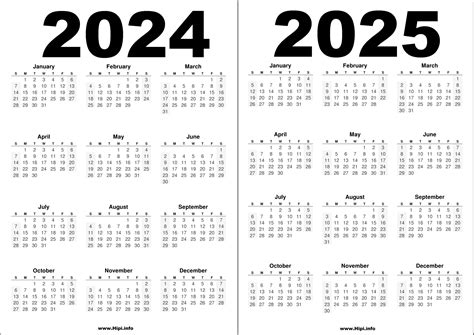 2024 Calendar 2025 Printable