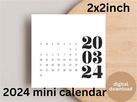 2024 Mini Calendar Printable