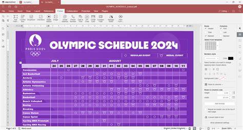 2024 Olympics Schedule Printable