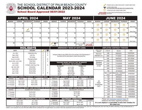 2024 Palm Beach School Calendar