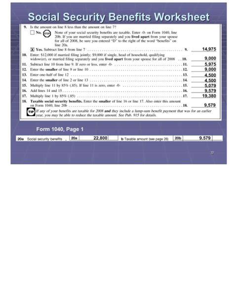 2024 Social Security Benefits Worksheet Printable