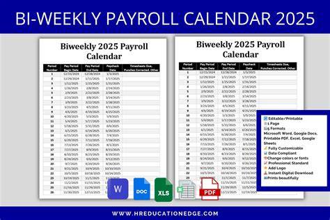 2025 Biweekly Calendar