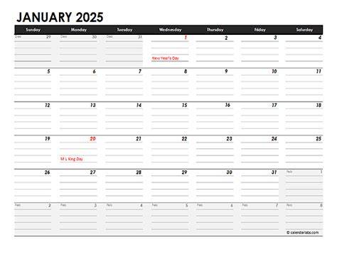 2025 Calendar Printable Excel