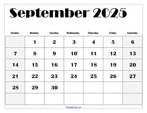 2025 Calendar September