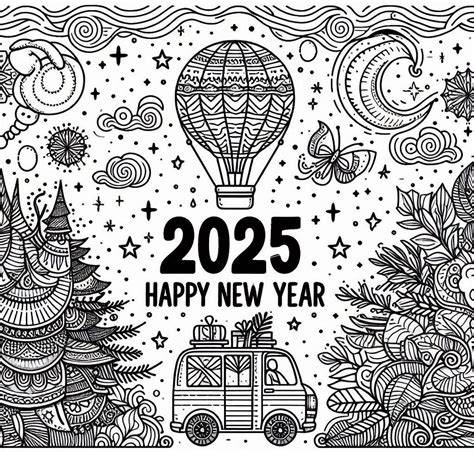 2025 Coloring Pages Printable