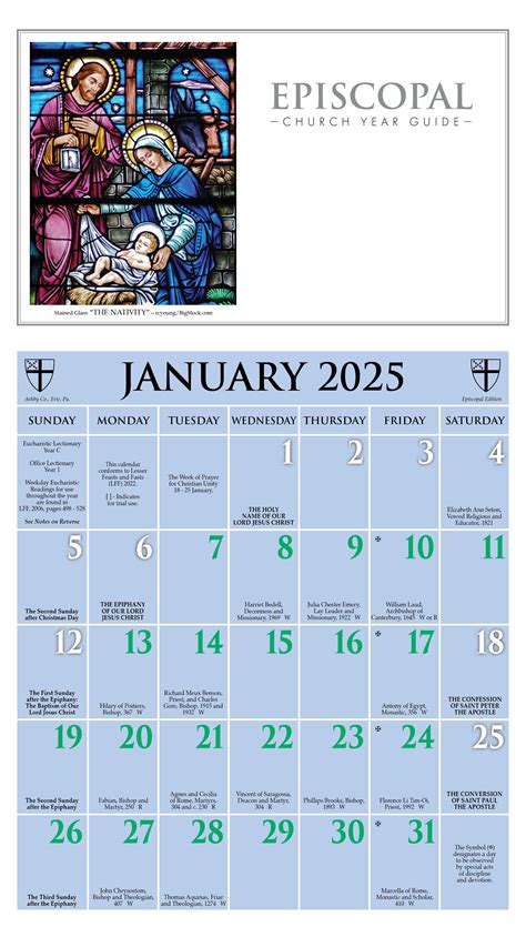 2025 Lectionary Calendar