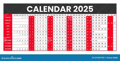 2025 Linear Calendar
