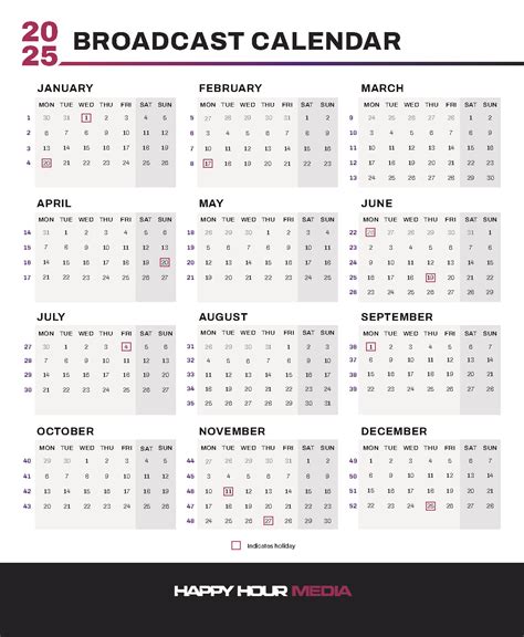 2025 Media Calendar