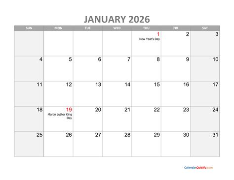 2025 Monthly Printable Calendar With Holidays