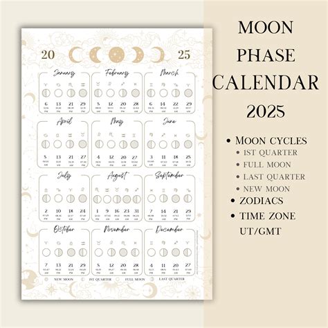 2025 Moon Calendar Printable