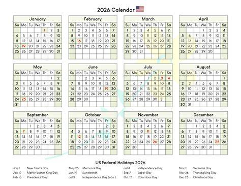 2026 Calendar With Holidays