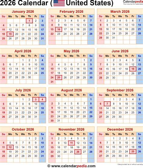 2026 Federal Holiday Calendar