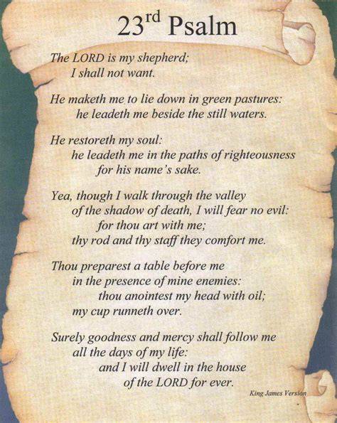 23 Psalm Kjv Printable