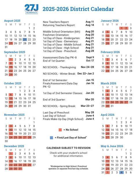 27j District Calendar