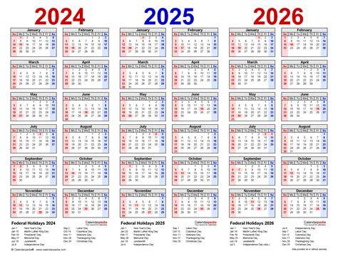 3 Year Calendar 2024 To 2027
