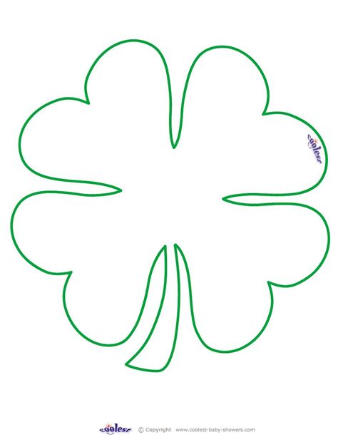 4 Leaf Shamrock Template Printable