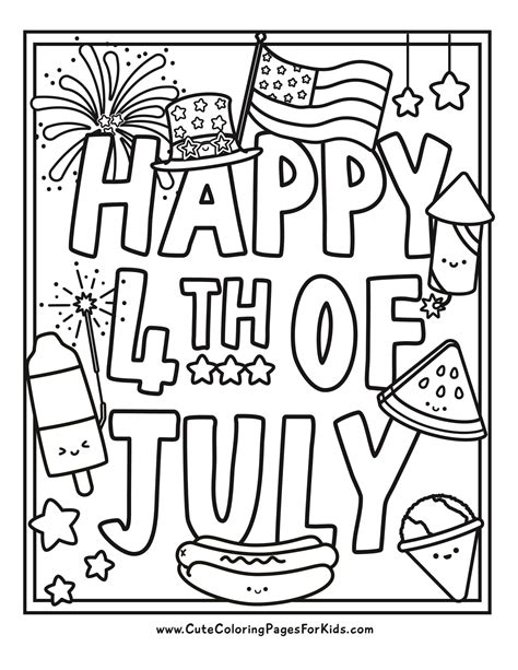 4th Of July Printable Coloring Pages