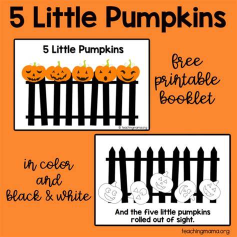 5 Little Pumpkins Printables