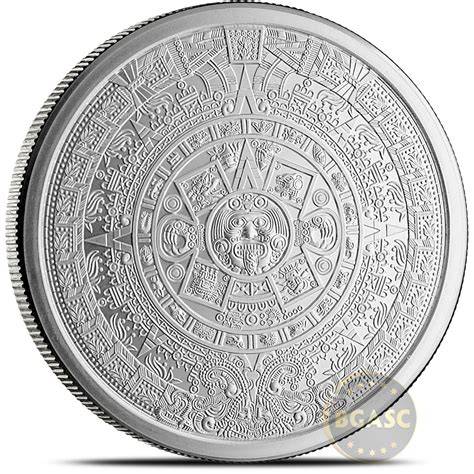 5 Oz Aztec Calendar Silver Round