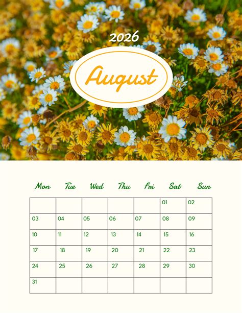 august 2025 calender