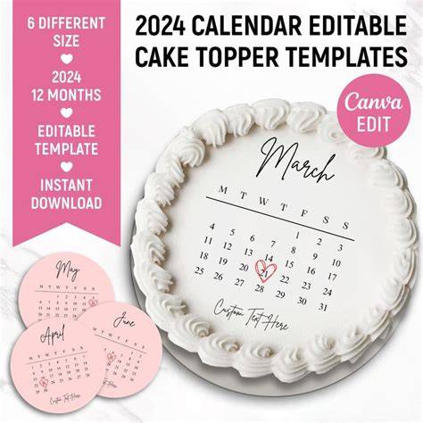 birthday cake calendar