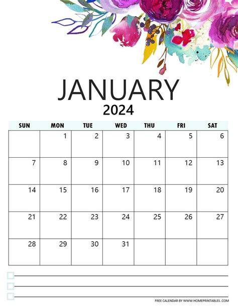 free 2024 printable calendar one page