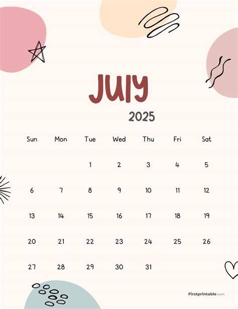 july 2025 calendar