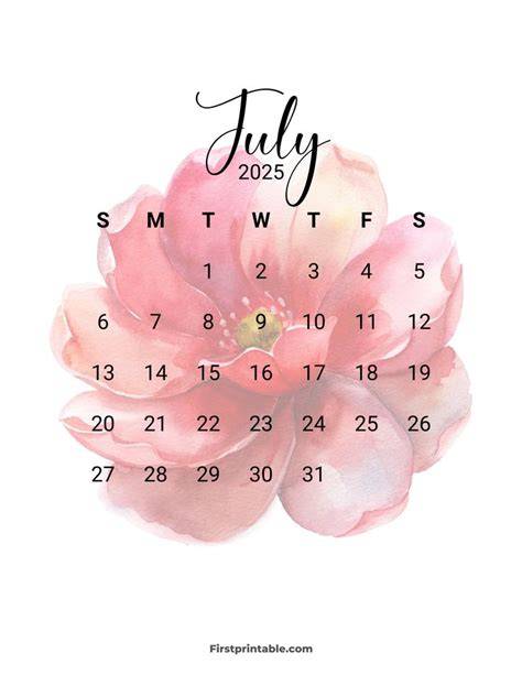 july 2025 calender