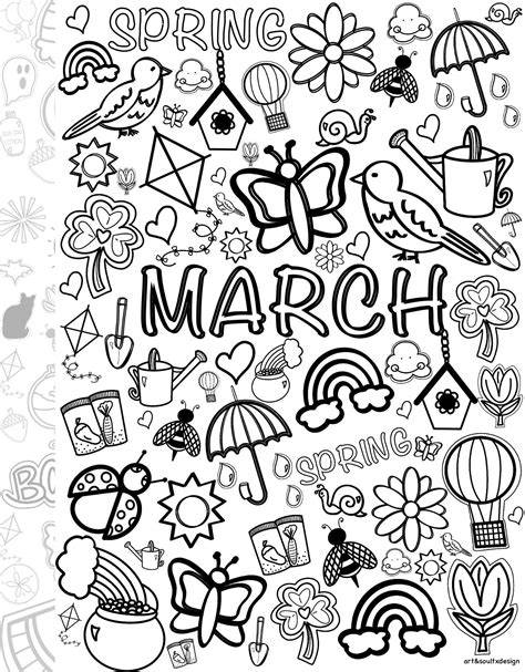 march calendar doodles