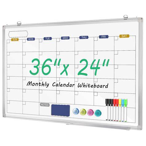 whiteboard and calendar