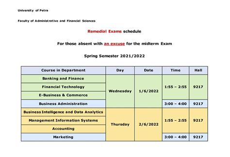 Academic Calendar Uop