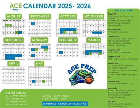Ace Academy Calendar