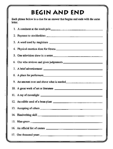 Activity Sheets For Adults