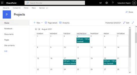 Adding Calendar To Sharepoint Page