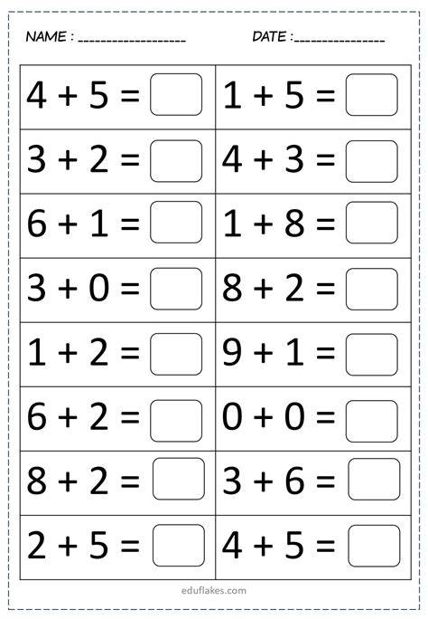 Addition Worksheets For Kindergarten Pdf