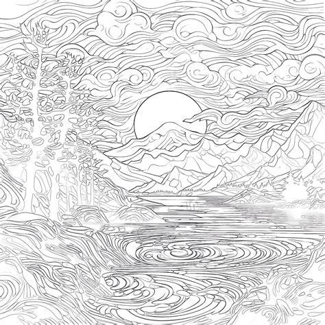 Adult Coloring Landscape
