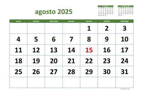 Agosto 2025 Calendar